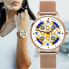 Load image into Gallery viewer, Women Watches Fashion Diamond Ladies Wristwatches Stainless Steel Silver Mesh Strap Female Quartz Watch