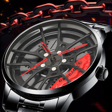 Load image into Gallery viewer, Car Wheel Watch-Waterproof Stainless Steel Japanese Quartz Wrist Watch (Red)