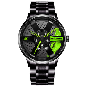 Car Wheel Watch-Waterproof Stainless Steel Japanese Quartz Wrist Watch Sports Men’s Watches