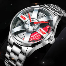 Load image into Gallery viewer, Car Rim Watch-Waterproof Stainless Steel Japanese Quartz Wrist Watch Sports Men’s Watches(Silver-HD)
